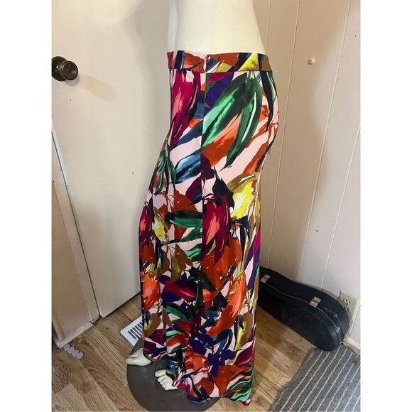 NWT $228 Trina Turk long Colorful “Piper” Silky Viscose Maxi Skirt Sz 2 - Picture 5 of 13